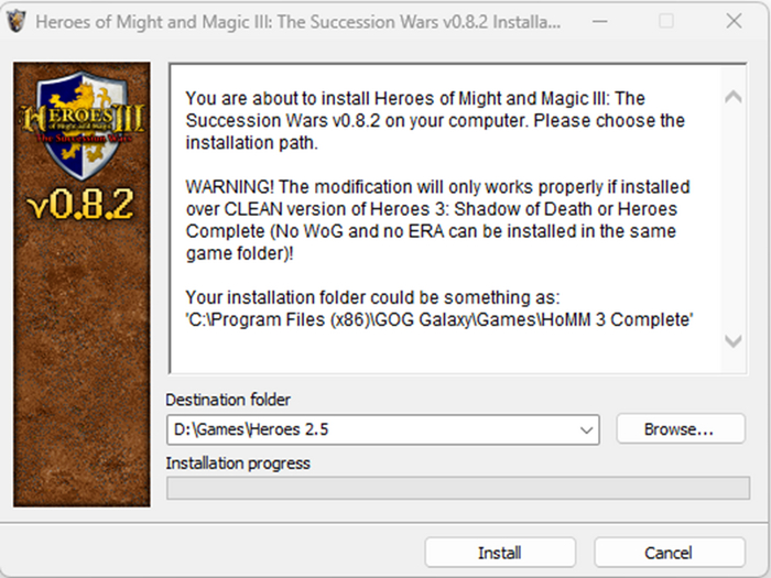 Выбор папки для установки мода, имя папки может быть любым
