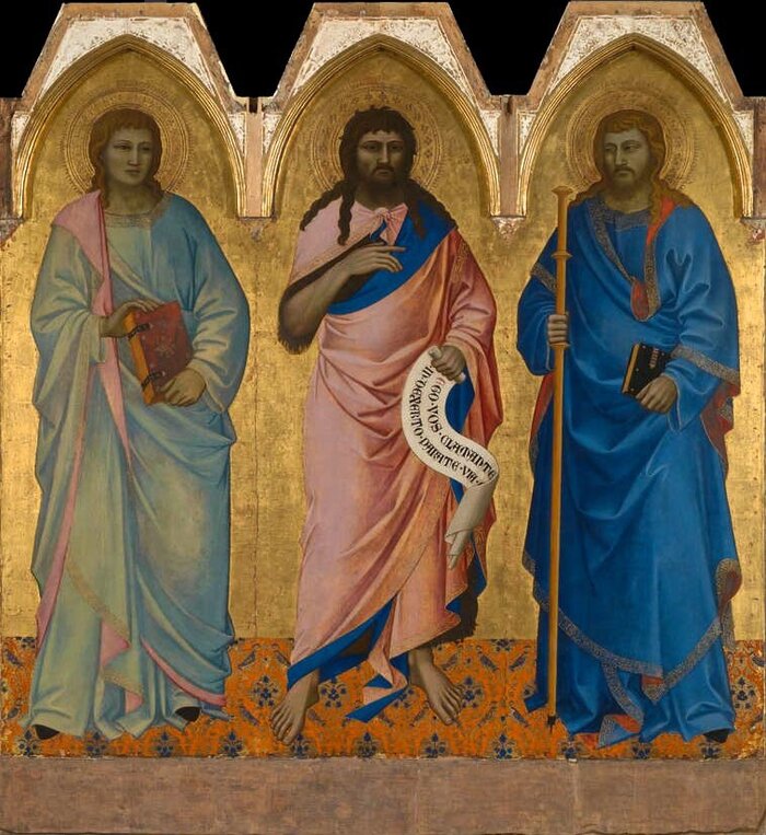 Синий и пурпурный остаются очень дорогими цветами. Поэтому в живописи и иконописи их используют, чтобы подчеркнуть богатство. Также его часто используют в иконописи при изображении святых.