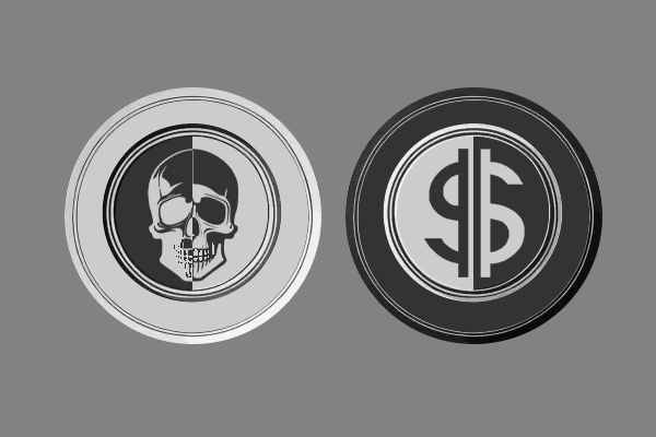 Общий вид жетона и монеты.