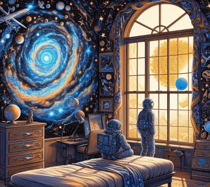 Картина "Люди утром встают"