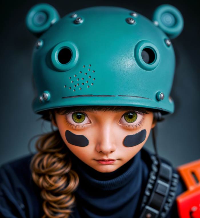 Девушка в шлеме с ушками