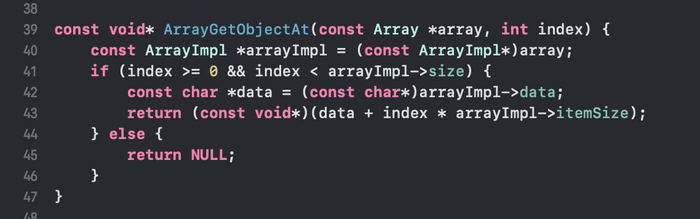 Исходный код функции ArrayGetObjectAt