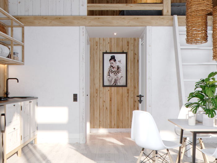 Небольшой тамбур для входа в мокрые зоны