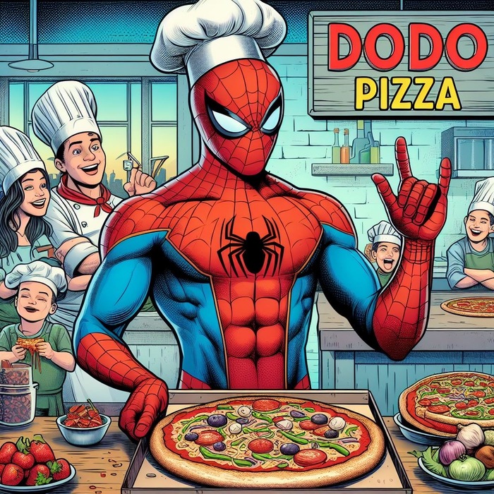 Нейросеть показала как бы выглядели супергерои, работающие в Додо пицца Нейронные сети, Супергерои, ДодоПицца, Пицца, Длиннопост, Арты нейросетей, Dall-e, Marvel, Человек-паук, Халк, Бэтмен, Веном, Джокер, Леонардо tmnt