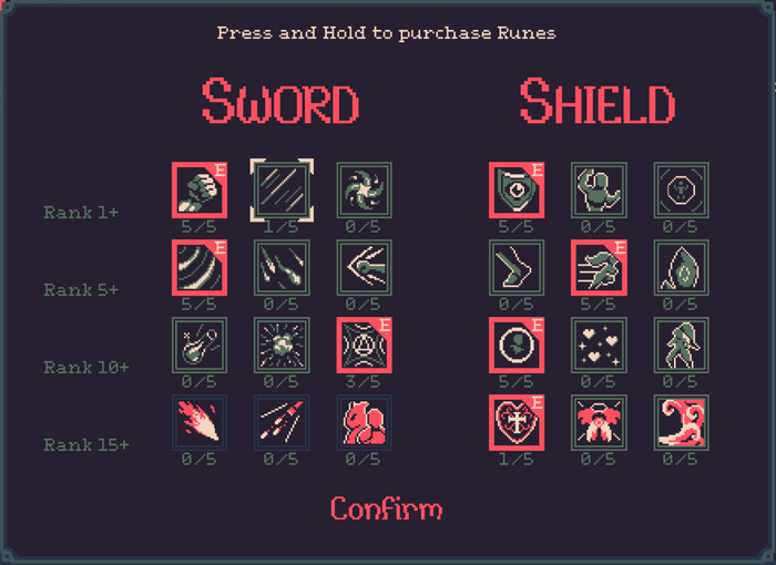 Обведённые красным — выбранные руны