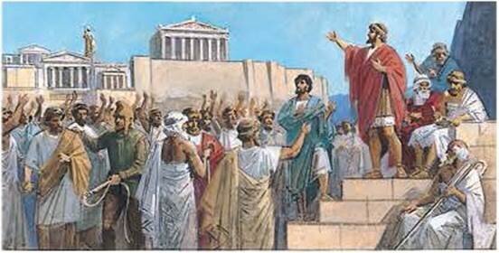 Собрание граждан Афин. Они все - часть нехитрой государственной машины полиса