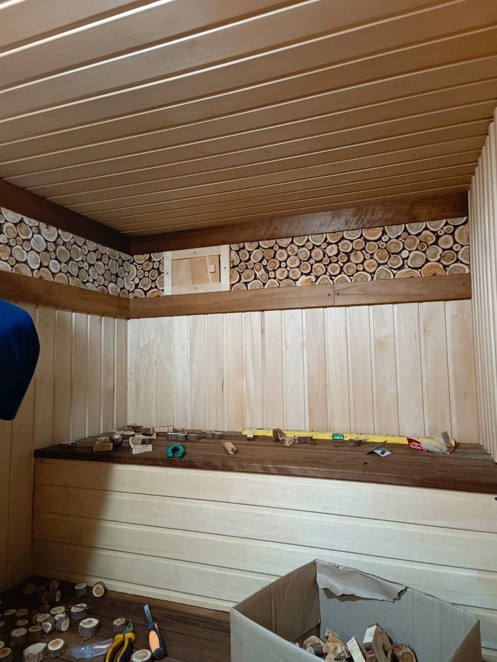 отделка бани спилами