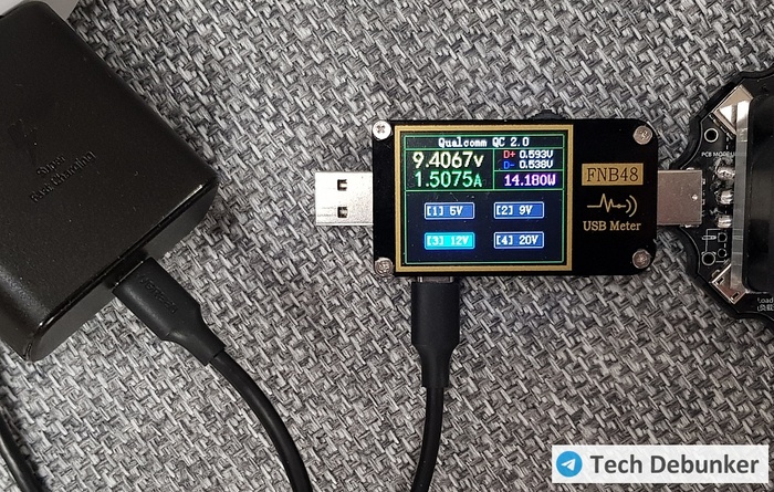 Сначала выдавала 18 Вт, но через пять минут перегрелась и уронила напряжение