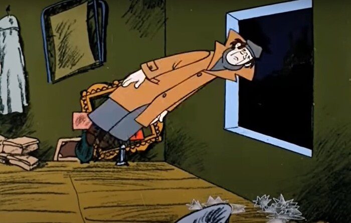 Курочкин вылетает в окно как нежить или призрак