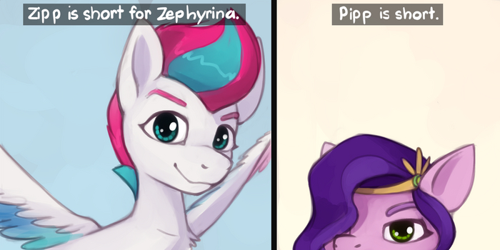 Pipp is short My Little Pony, Pipp Petals, Zipp Storm