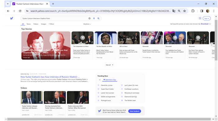 USA Yahoo search engine reaction on Putin and Tucker Carlson interview.( Yahoo inc. - one of fake news leader? ) , , ,  , ,  ,  ,  ,  , Google, Yahoo, Fake News, ,   ,  , , , , IT, 
