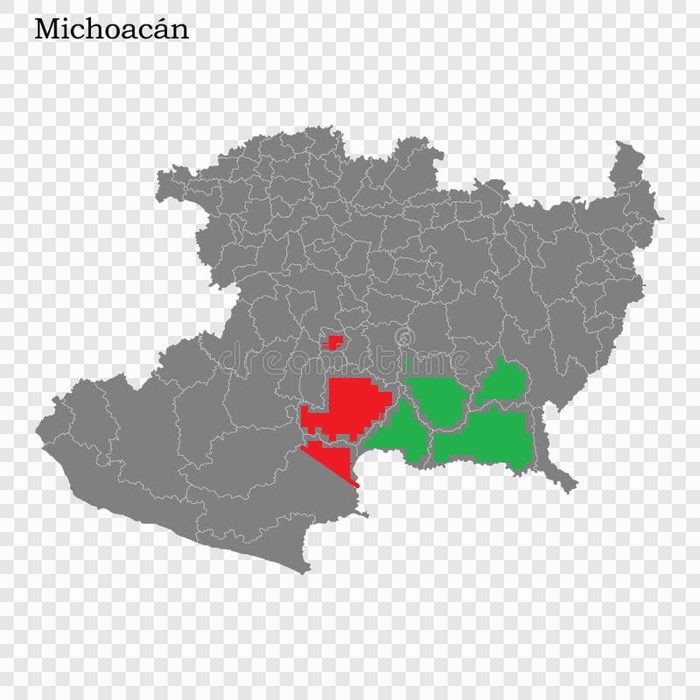Зеленым отмечены территории El Jardinero. Красным районы за которые идет конфликт