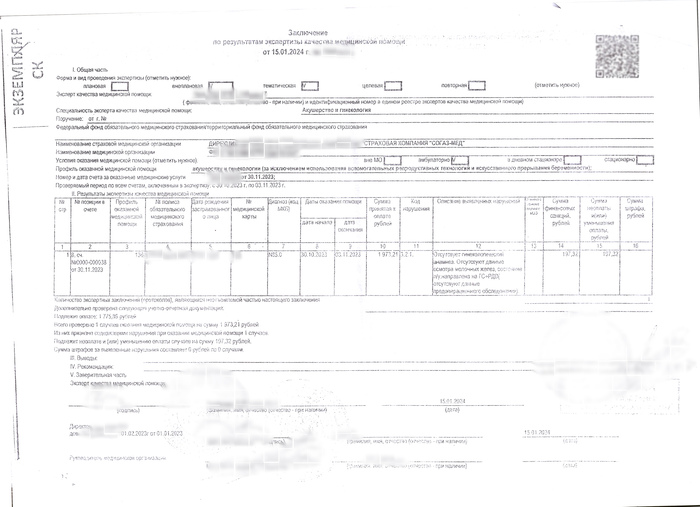 внеплановая (?) тематическая экспертиза