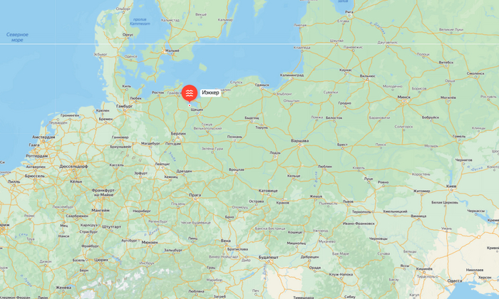 Расположение реки Иккер (нем. Uecker, устар. Укер нем. Uker) на современной карте.