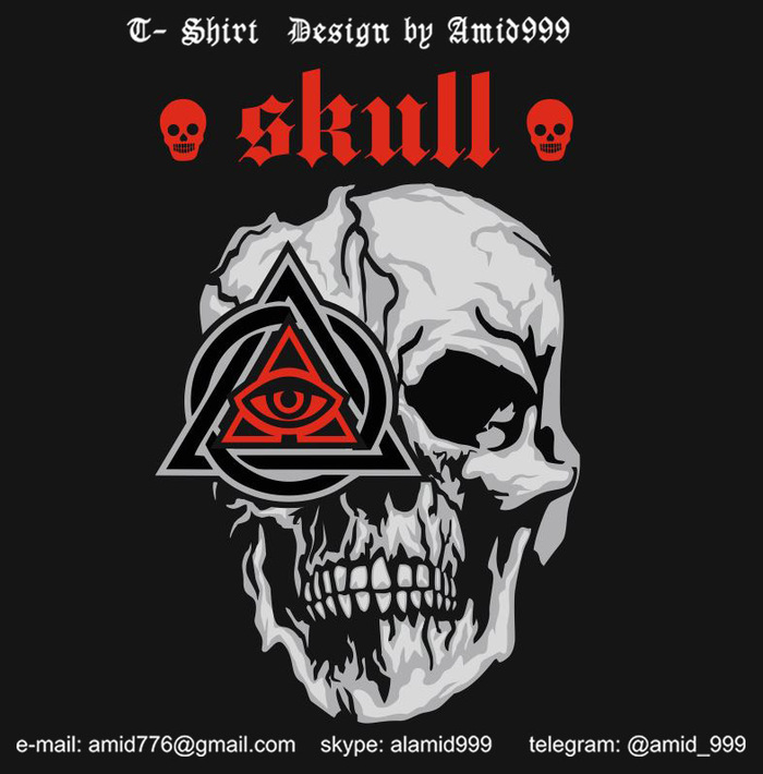 Skull and masonic sign with an eye , , , , ,  , , 