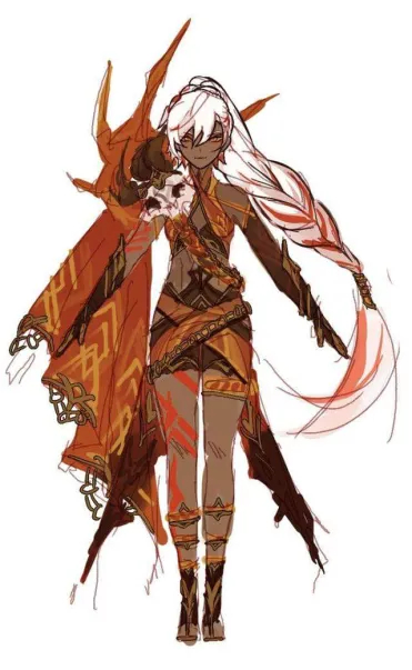 Пироархонт, матерь войнов глава региона огня, драконов и войны, ожидаемо самый брутальный регион и архонт Genshin Impact, Anime Art, Девушки, Слив