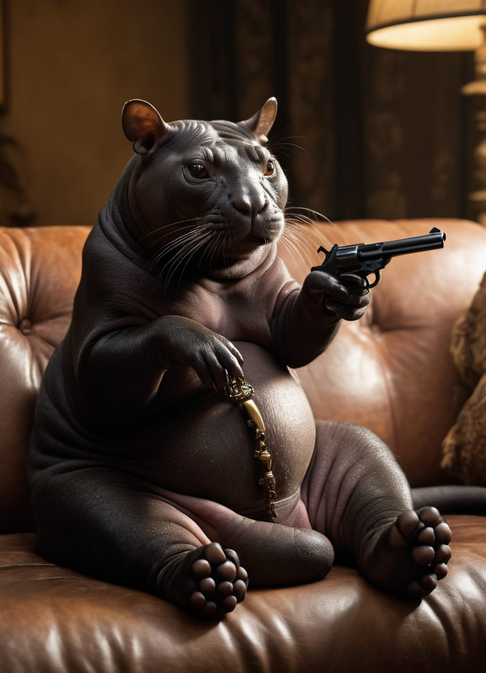 По мнению нейросетей кот Бегемот выглядит именно так. И ни как иначе