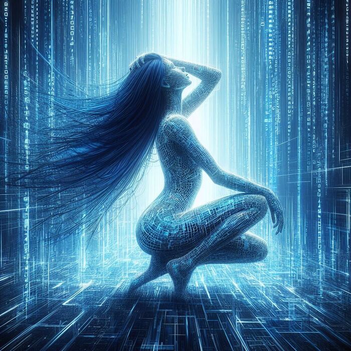 Goddess of the World Wide Web  , Dall-e, , Lady, , , , Cyberpunk 2077, 