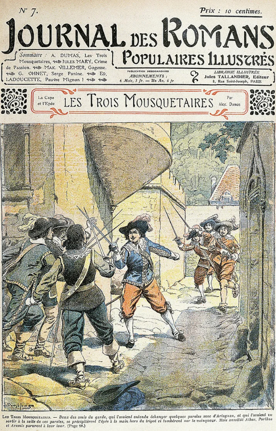 Газета Le Siècle («Век») с очередной главой «Трёх мушкетёров». 1844 год