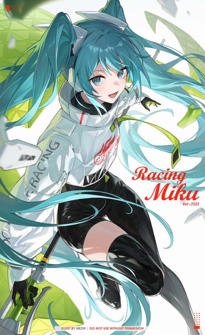 Hatsune miku #008 , Anime Art, Hatsune Miku, Vocaloid, Racing Miku