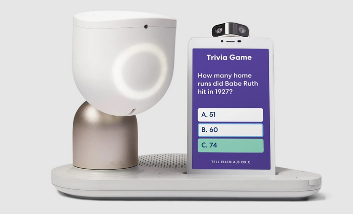 После успеха в США компания Intuition Robotics подписала контракт на сумму 9,4 миллиона долларов на разработку ElliQ, робота-компаньона компании на базе искусственного интеллекта, который облегчает изоляцию пожилых людей, в Южной Корее (Intuition Robotics)