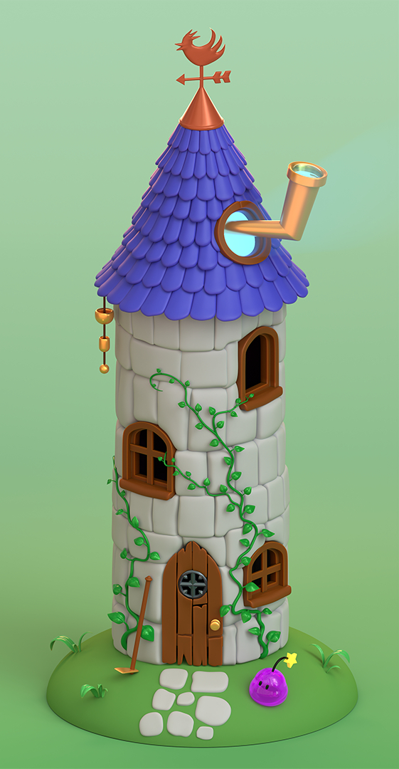 Wizard's Tower - Stardew Valley (3d model, Blender) Stardew Valley, Blender, 3D , 3D , , 
