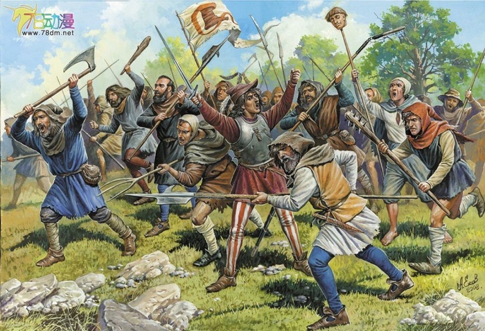 Примерно так выглядела крестьянска пехота в Битве при Азенкуре.