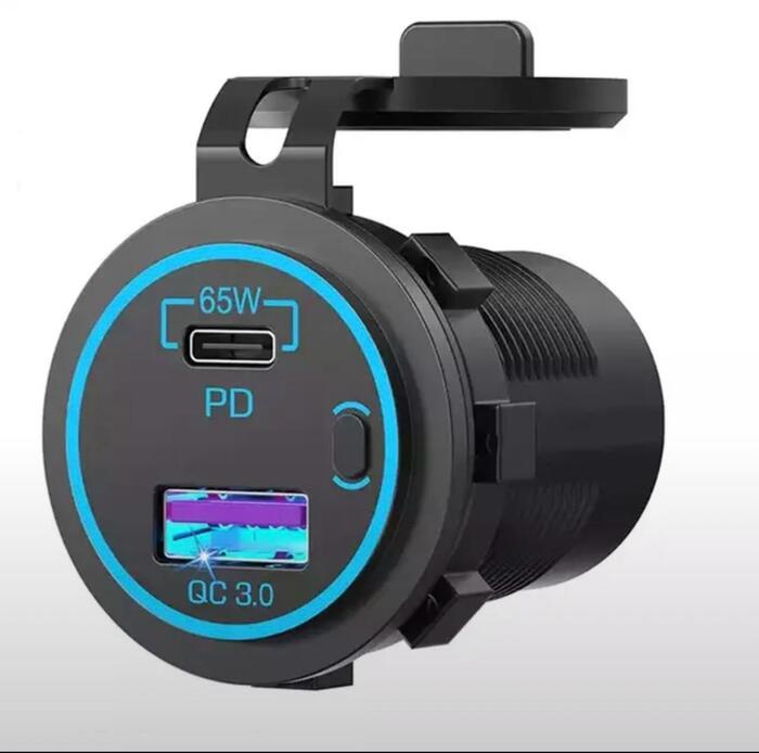  USB QC 3,0 + PD tape-c 65w ( ) 12/24v ()