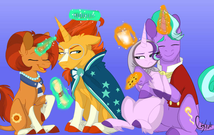   My Little Pony, , Ponyart, Sunburst, Starlight Glimmer, Firelight, Stellar Flare, 
