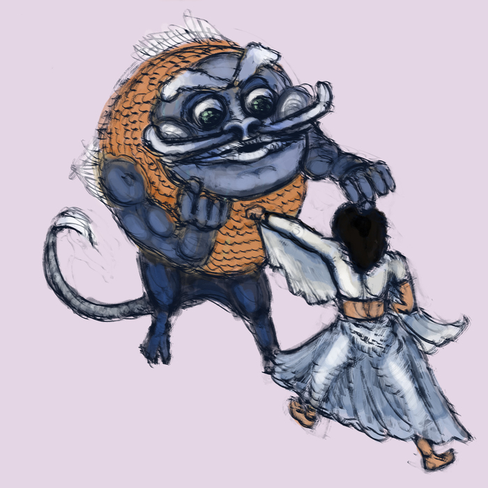 Эскиз №6 Ассида и морская жрица выясняют отношения на кулаках :)