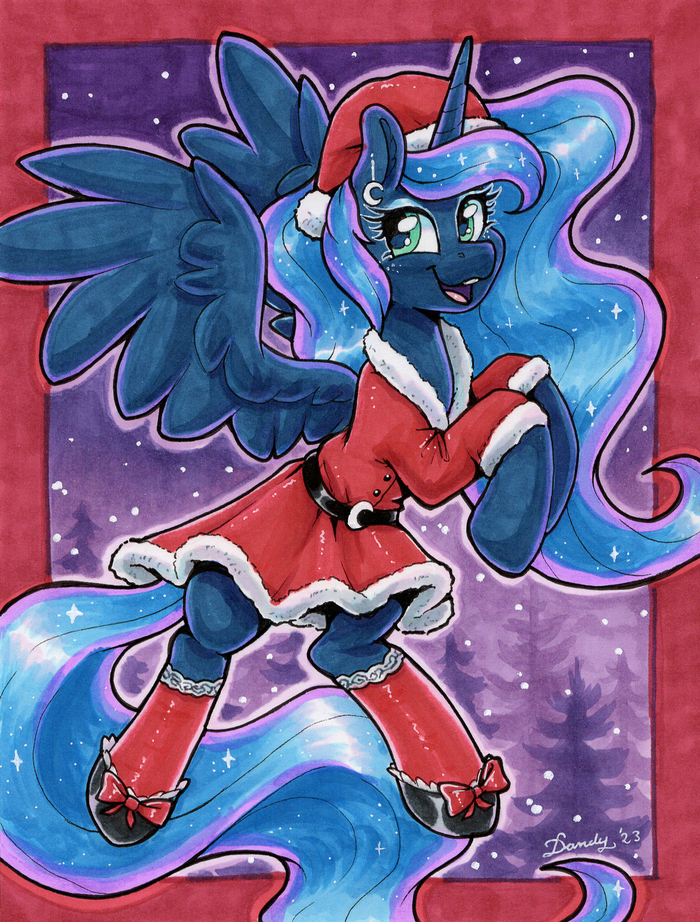 Christmas Luna My Little Pony, , Ponyart, Princess Luna, Dandybouquet