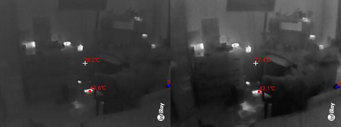 Tooltop 256 слева, INFIRAY P2 Pro справа