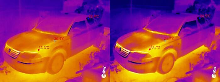 Tooltop 256 слева, INFIRAY P2 Pro справа