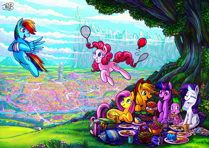    My Little Pony, , Twilight Sparkle, Rainbow Dash, Pinkie Pie, Fluttershy, Applejack, Spike, Rarity