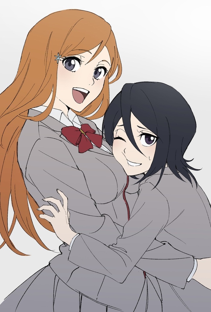  :   ?) , Anime Art, Orihime Inoue, Rukia Kuchiki, Bleach