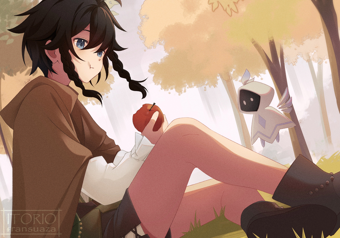 Genshin Impact - Nameless bard and Venti , Anime Art, Genshin Impact, Venti (Genshin Impact), Nameless bard