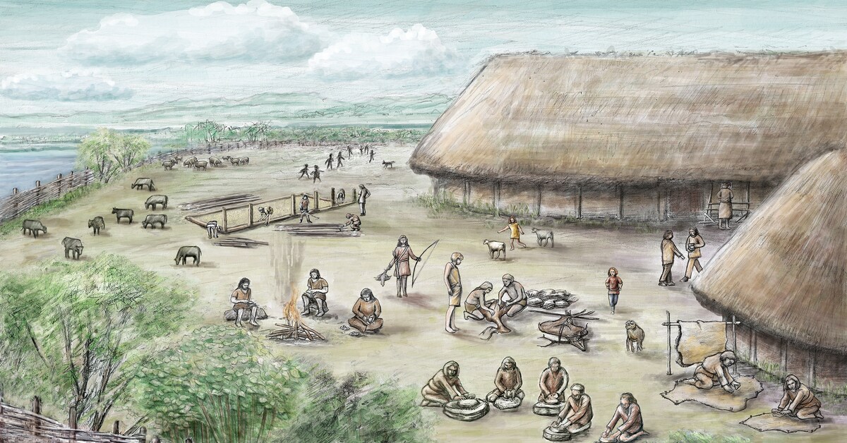 древняя неолитическая деревня реконструкция