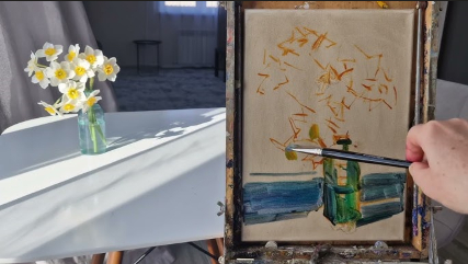 Охрой - рисунок для последующего письма