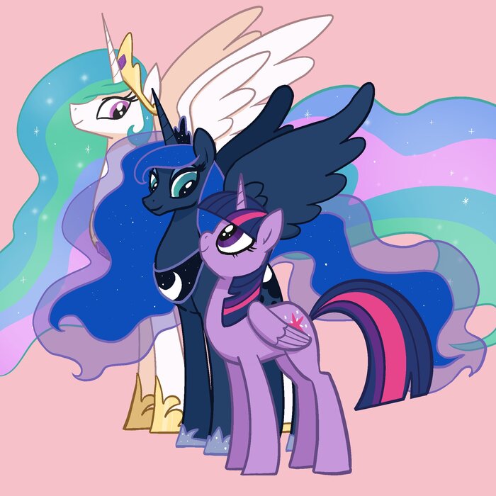  My Little Pony, Princess Celestia, Princess Luna, Twilight Sparkle, Pfeffaroo