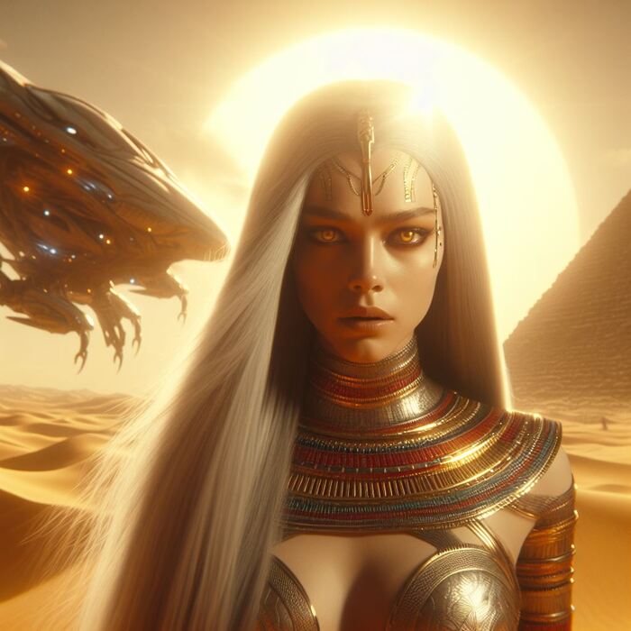 Goddess Egypt  , Dall-e, , , Lady, , ,   , 2D, 