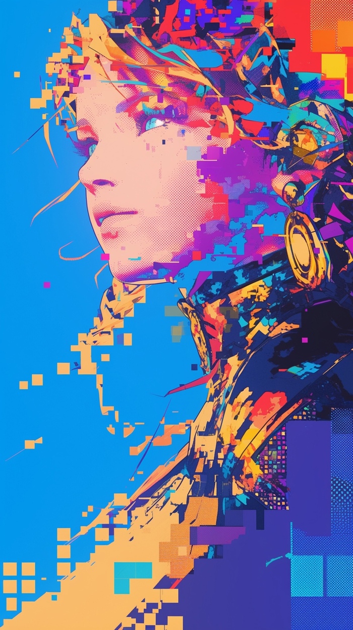 Glitch-art   Glitchart,  , Midjourney, 