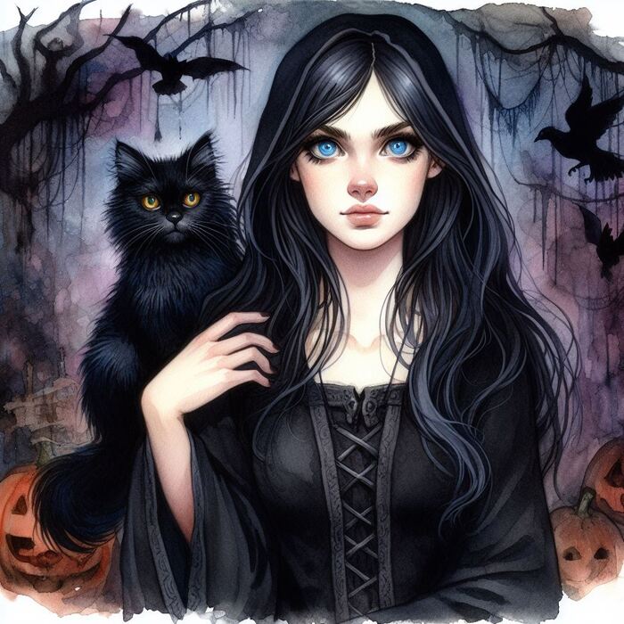 Witch Friend  , , Dall-e, , Lady, , , , ,   , 2D, 