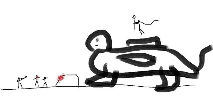 Кровь на алтаре не спроста. Нанося себе урон, Фрай имеет шансы получить на долгое время неплохой бонус. В данном случае шансы не сыграли и он просто разбил себе голову.