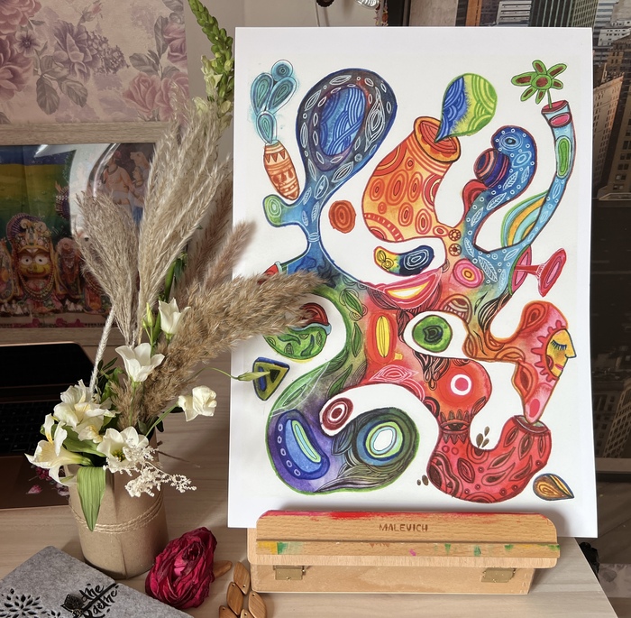 Абстракция, размер 32х45 см, плотная глянцевая бумага