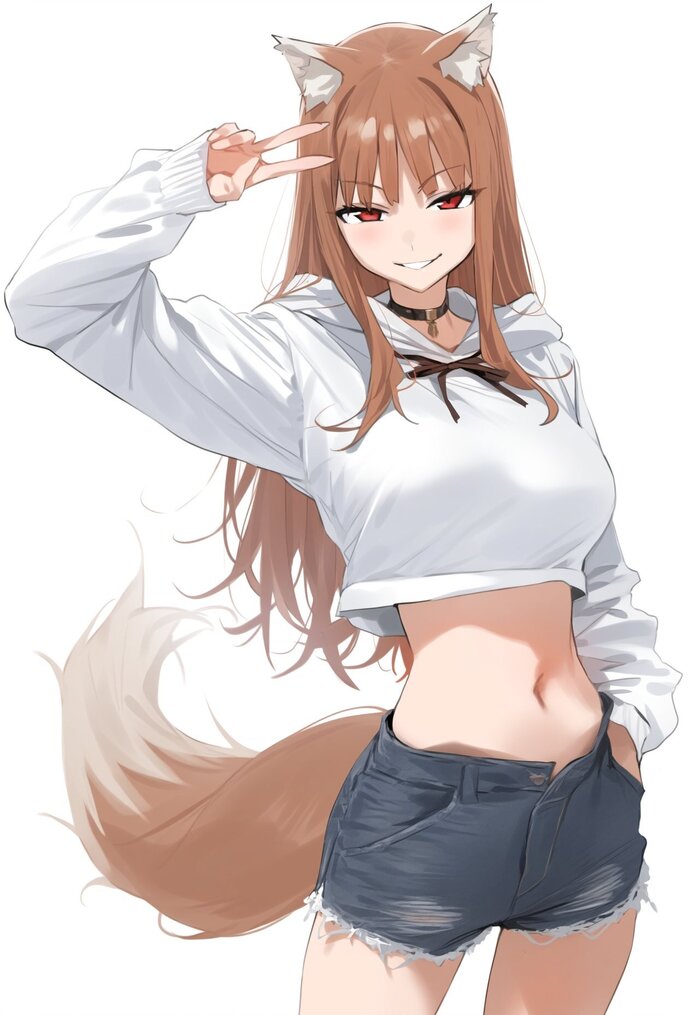     , Anime Art, , Animal Ears, Spice and Wolf, Holo, Twitter (),   