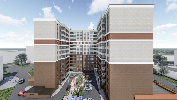 Северная сторона - граничит с 5-ти этажными жилыми домами