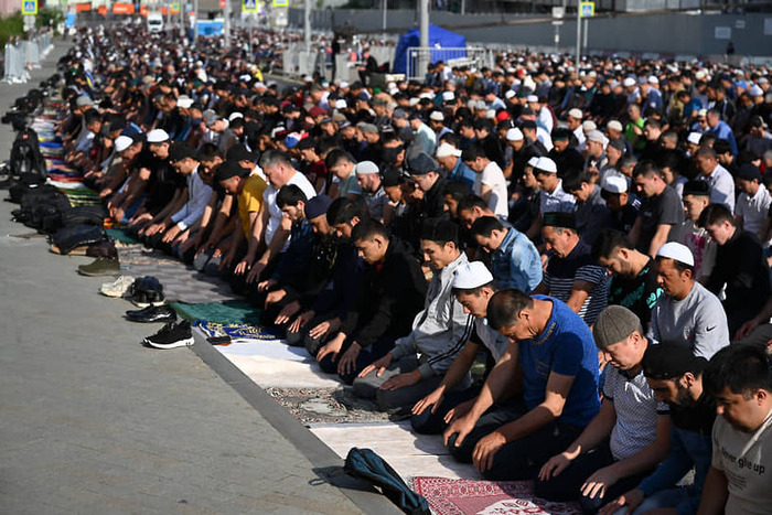 Праздник Курбан-Байрам в Москве, Фото: Александр Казаков, Коммерсантъ