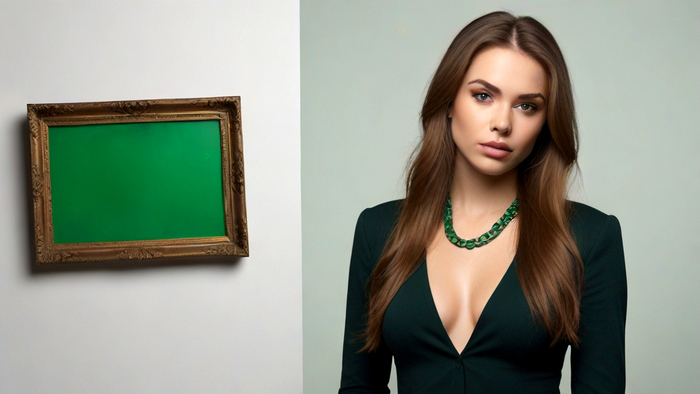 Девушка с рамкой хромакей №3