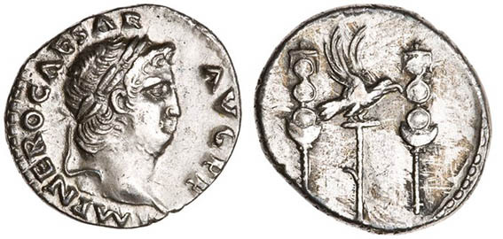 фото с сайта Numista, античная монета времен императора Нерона