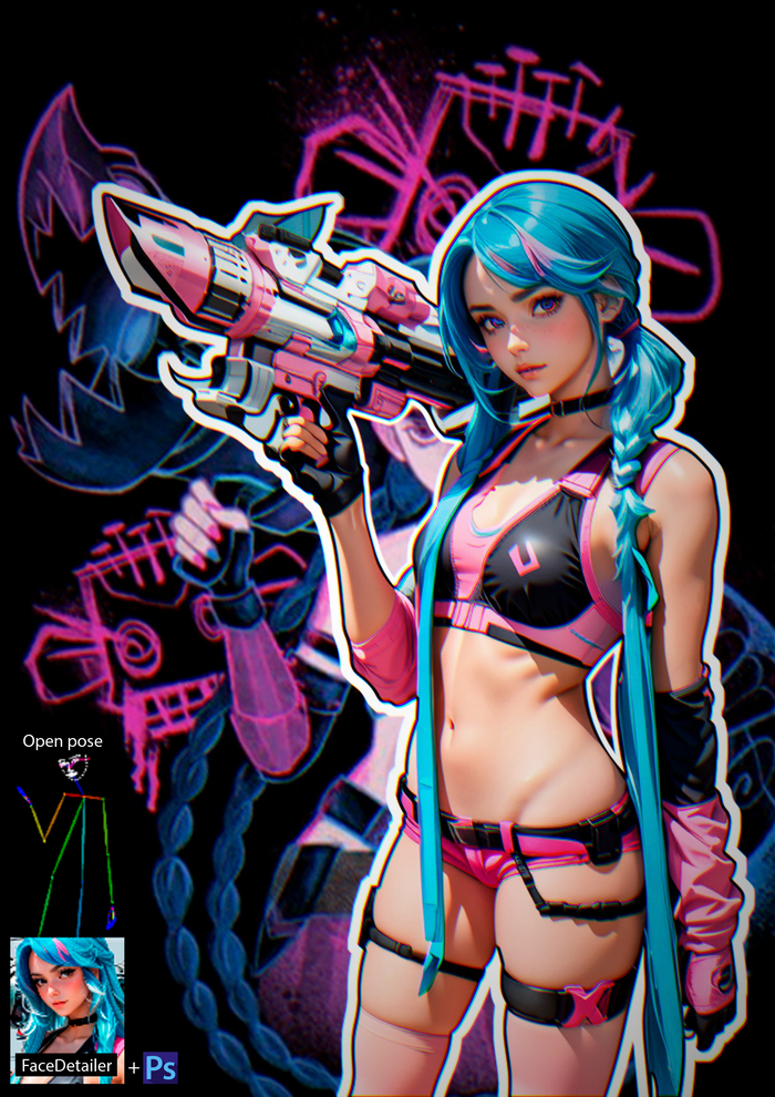 Персонаж получился непохожей ни на одну свою версию . Детали и "особенности" созданной модели оставил без правок.